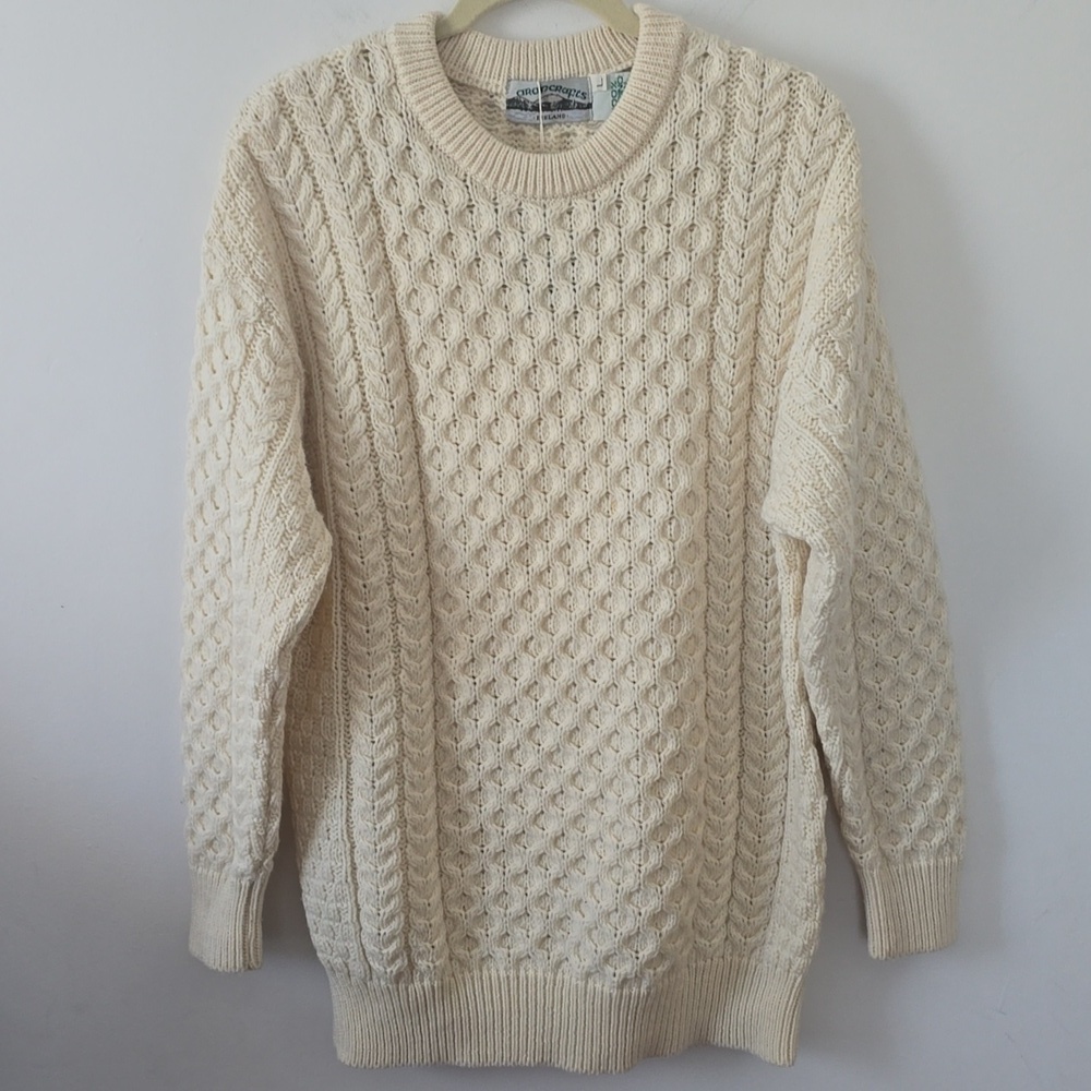 Aran Crafts Ireland Merino Wool Crew Neck Sweater Women Large — image 2 of 8